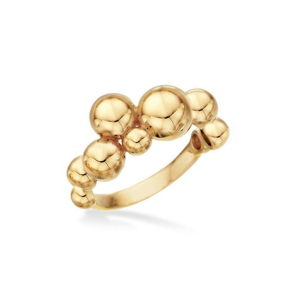 Scrouples ring i 8 kt guld med kugledekoration